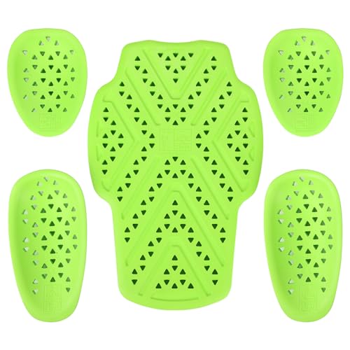 KEMIMOTO CE Level 2 Back Armor Protector Pad, CE Level 2 Elbow and Shoulder Certified, Anti Impact Inserts for Motorcycle Jackets (5 PC Set)