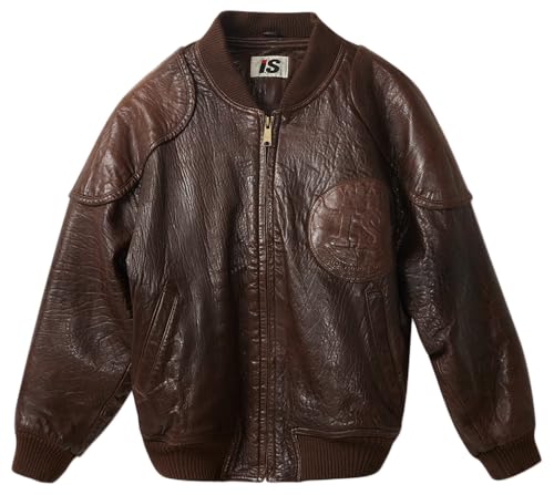 Issey Miyake, Pre-Loved Men's 1980'S I.S. Leather Bomber, Medium, Brown