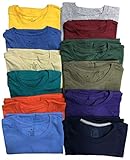 SOCKS'NBULK 36 Pack Mens Classic Crew Neck Soft Cotton Short Sleeve T-Shirts Tees Mix Colors Bulk Size (Mix, Small)