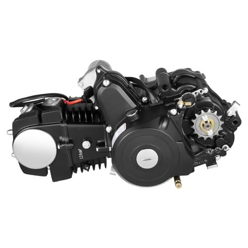 Knwigoe 125cc 4 Stroke Engine Motor Complete Kit Electric Start ATV Motor Semi-Auto Transmission Dirt Bike Engine with CDI Ignition Single Cylinder for Go Kart Honda Pit Dirt Bike Motorcycle