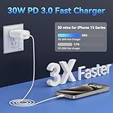 30W Phone 16 15 Charger Fast Charging,USB-C Wall Fast Charger Block Adapter with 6.6Ft USB C to C Fast Charging Cable Cord for Phone 16 15 Pro/16 15 Pro Max/15 Plus,Pro 12.9,Samsung Galaxy S24 Ultra