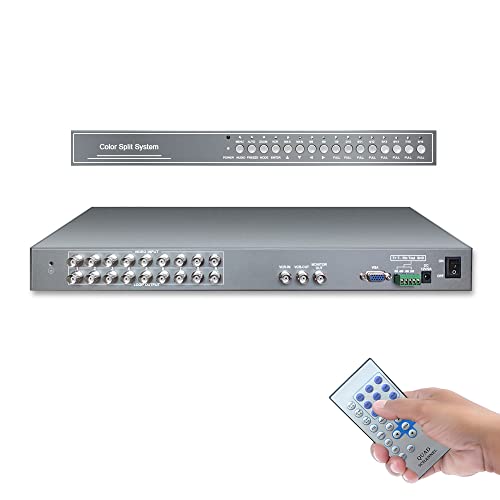 CHISHUNG 9Ch Realtime Color Video Quad Multiplexer Processor for CCTV Surveillance Cameras, Digital Zoom, Video Freezing, Motion Detection, VGA Output, RS485, RS232
