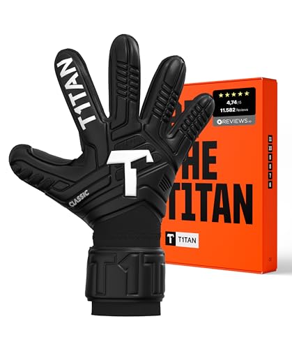 T1TAN Classic 1.0 Black-Out - Goalkeeper Gloves - Without Finger Protection - Soccer Goalkeeper Gloves - Size 6