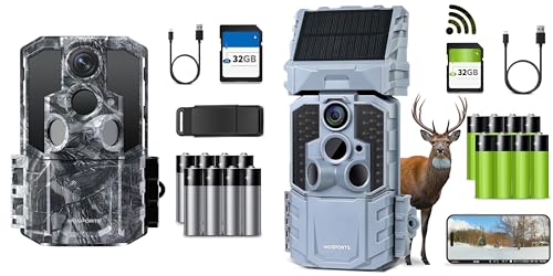 WOSPORTS 48MP 4K AI Trail Camera + 48MP 2K WiFi Trail Camera