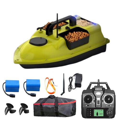 SINJEE Bait Boat,RC Bait Boat with GPS,500m/546 Yards Remote Control Bait Boat,4.4LBS Loading RC Fishing Boat for Carp Fishing Hook, 2pcs Batteries with Dual Motors Fish Bait Boat