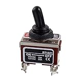 BOJACK RT1221 Toggle Switch 125V 20A 250V 15A DPST ON - Off 4 Terminal pin Rocker Switch with Metal Waterproof Cap (Pack of 2)