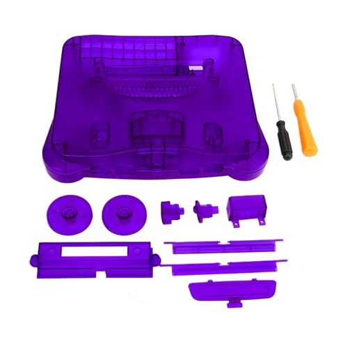 Transparent Orange Purple for N64 Retro Video Game Replacement Housing Shell Translucent Case - Compatible with Nintend N64(TRN Purple)