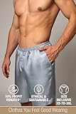 Tara Sartoria Luxury Artisan Silk Boxer Shorts For Men, Washable Natural Mulberry Silk, Mens Silk Boxers Silver Gray