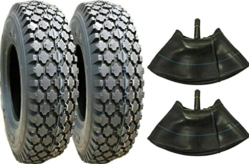 Two 4.80/4.00-8 Stud Tires Tiller 4.80-8 Tubes Gravely Go Kart Cart 480-8 480400, Perfect for Tiller, Gravely, Go Kart, Cart, 480-8 480400, Reliable Performance on All Terrains