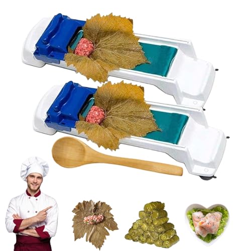 Grape Leaves Roller, Grape Leaf Roller Machine, Dolma Roller, Dolma Maker Machine, Magic Sushi Roll Maker, Home Essentials Vegetable Meat Rolling Tool for Beginners (2PCS)