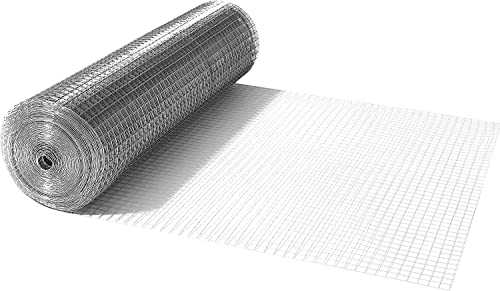 Fencer Wire 48-Inch x 100 ft. Hardware Cloth, 16 Gauge Hot Dipped Galvanized Wire Mesh Roll, 1-Inch Grid Chicken Wire Fence, Welded Wire Fencing, Concrete Wire Mesh