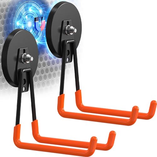 AIYOTAR Large Strong Magnetic Hooks Heavy Duty, 3.5in Powerful Utility Magnets Hook, Extra Long Magnetic Hooks For Cruise Cabins, Magnetic Garage Storage Hooks For Hanging, Magnetic Tool Hanger/Holder
