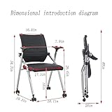 Buokaiw Foldable Office Chair,Folding Office Chair with Wheels, Leather Conference Training Chairs,Portable Padded Office Chairs. Backrest Bouncy,for Home Office Conference Gaming.Black(1 Pcs)