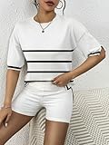 Zeagoo Womens Knit Short Sleeve Tops Summer Pullover Blouse Basic Casual Shirt