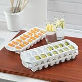 Sterilite Stacking Ice Cube Tray, Save Space and Stack Trays in Freezer - White, 12-Pack