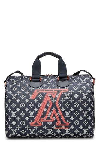 Louis Vuitton, Pre-Loved Kim Jones x Louis Vuitton Navy Monogram Upside Down Keepall Bandouliere 40, Navy