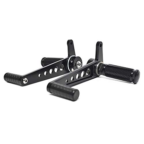 DKMOTORK 0051 Motorcycle Rearsets Forward Controls Cafe Racer CNC Aluminum Alloy 1 Pair Black (It may need to be modified to be suitable)