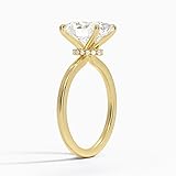 1-5 Ct Oval Moissanite Engagement Ring 10k 14k 18k Gold & 925 Sterling Silver Hidden Halo Solitaire Moissanite Ring Christmas Gift For Her (Main Stone | 3 Carat, Yellow)