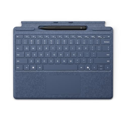 Microsoft Surface Pro Keyboard with Slim Pen 2 Bundle for Pro Copilot+ (11th Edition), Pro 9 and Pro 8, Alcantara Material, Sapphire