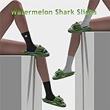 Shark Slides Unisex, Cute Rainbow Shark Slides Adult, Cloudy Sharks Slides for Women Mens (Watermelon Shark, adult, women, numeric_7, numeric_range, us_footwear_size_system, numeric_7_point_5, medium)