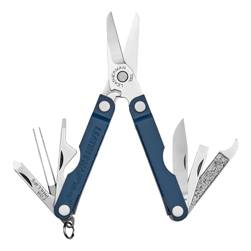 LEATHERMAN, Micra, Keychain Multi-tool with Grooming Tools, Mini Pocketknife for Everyday Carry (EDC), Hobbies & Outdoors, Built in the USA, Navy