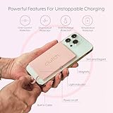 Clutch - Pro USB-C Portable Charger - Compatible with iPhone 15, 16 & Android Devices - Power Bank Magnetic Battery - TSA Travel Approved - USB Rechargeable - Built-in Cable - 5000 mAh - 3.7oz - Pink