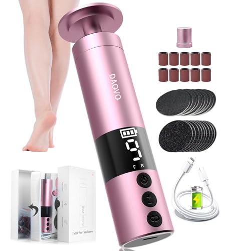 2 in 1 Electric Foot Callus Remover, USB Rechargeable Electric Foot File Grinder with 80/120 Grit Sandpaper Discs and Digital Display, Wireless Aluminum Pedicure Tools for Feet,Nail Care,Dead Skin