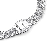 PANDORA Timeless Pavé Cuban Chain Bracelet - Gift for Her - Sterling Silver & Cubic Zirconia - With Gift Box - 7.9"