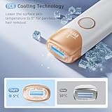 Laser Hair Removal with 5℃ Ice Cooling, Painless IPL Laser Hair Removal Device 3 In 1 Ubroo At Home Hair Remover Machine for Women Men Electrolysis Permanent Epilator on Face Body Depilation (Gold)