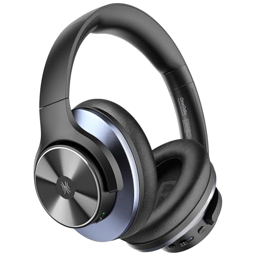 OneOdio A10 Hybrid Active Noise Cancelling Headphones, Hi-Res Audio, 50H Playtime with Speed Charge, Travel Case, Wireless/Wired, Built-in Mic, Bluetooth Over Ear Headphones for Work Travel