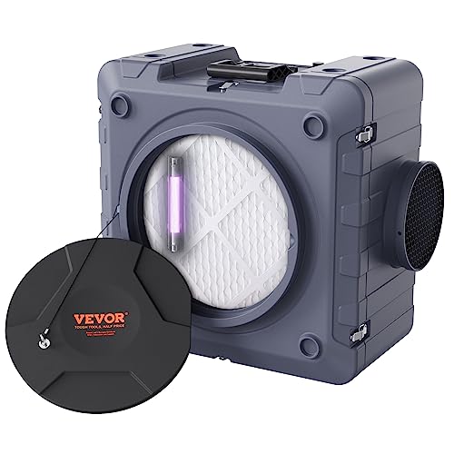 VEVOR Air Scrubber with 3-Stage Filtration, Stackable Negative Air Machine 800 CFM, Air Cleaner with MERV10, Carbon, H13 HEPA, for Home, Industrial and Commercial Use