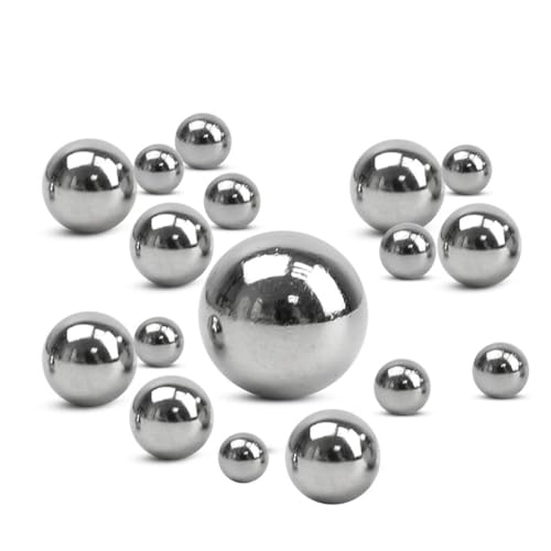 RAMBEX 10pcs 9.525mm 10 11 12 12.7 13 14 15 16 17 18 20mm Solid Steel Ball, Smooth Stainless Steel Balls for Hunting/Slingshot(10mm)