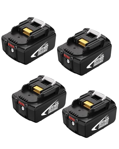 Replacement for Makita 18V Battery 6.0Ah BL1860B-2 Compatible with Makita 18V LXT Lithium-Ion Battery Cordless Tools and Chrger 4/pk
