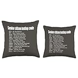 Senior Citizen Texting Code - Funny Quotes For Older People Throw Pillow