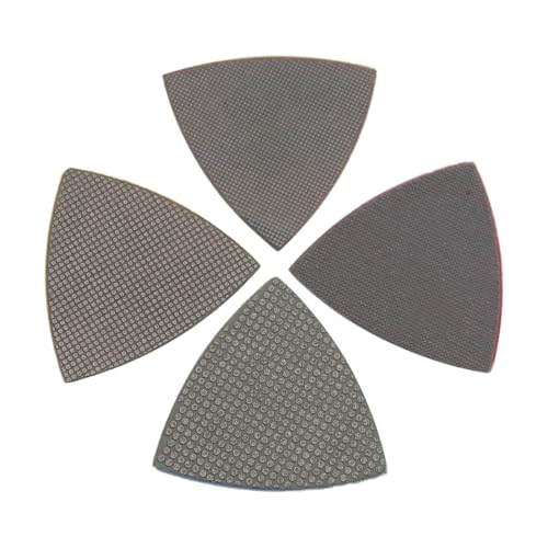 Triangular Diamond Polishing Pads for Corner Edge, Electroplated Sanding Pads for Oscillating Multi-Tools, 3’’(80mm), Grit 60-400, 4PCS