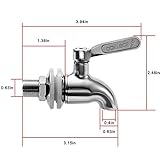 Oak Leaf Replacement Spigot for Beverage Dispenser, Stainless Steel Spigot for Drink Dispenser, Water Dispenser Faucet, Food Grade, 2-Pack