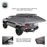 Overland Vehicle Systems HD Nomadic 270 LTE Driver Side 270 Degree AwningG PVC Travel Cover - Dark Gray Body with Green Trim - Brackets and Hardware Included