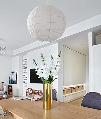 TopAAA 18 inch White Round Paper lantern Lamps, Paper Lamp Shade, Chinese Lantern, Hanging Rice Paper Lampshade for Weddings, Birthdays, Parties and Events (White-18inch-2PCS)