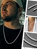 FaithHeart Stainless Steel Italian Chain Necklace Mens 20 Inch Snake DIY Chains for Pendant 2MM Slim Choker Chain for Male