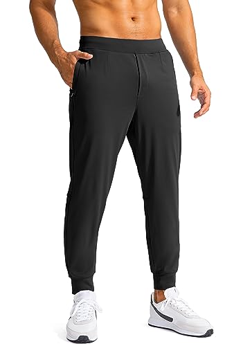 G Gradual Men's Golf Joggers Pants with Zipper Pockets Stretch Sweatpants Slim Fit Track Pants Joggers for Men Work Running (Black, L)