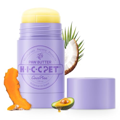 HICC PET Dog Paw Balm 1.06 oz for Dogs & Cats, Soothing Paw Balm Dogs Lick Safe, Moisturizing and Healing Dry Cracked Paws Cat Paw Balm, All-Natural Paw Wax for Dogs, Improves Rough Paws Relieves Odor