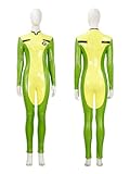 Women's Superhero Rogue Cosplay Costume Bodysuit Full Set Superhero Costume Jumpsuit For Halloween (Small)