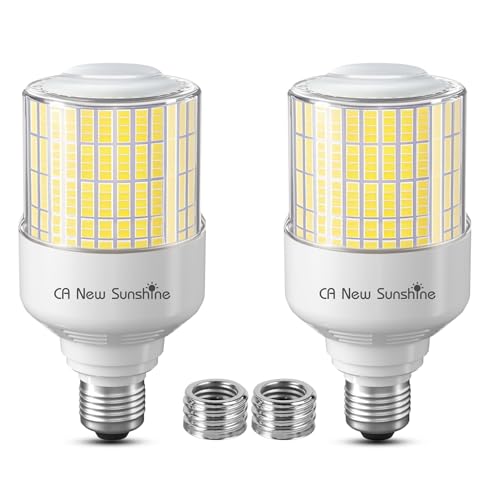 Motion Sensor Led Light Bulbs, 70W 8800LM E26/E39 Motion Activated Dusk to Dawn Security Bulb,Non-Dimmable,Outdoor/Indoor for Front Door Porch Garage Basement Hallway Closet(Daylight White 2 Pack)