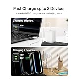 Belkin 65W Dual USB-C Wall Charger, Fast Charging Power Delivery 3.0 w/ GaN Technology for iPhone 16, 15, 14, 13, Pro, Pro Max, Plus, Mini, iPad, MacBook, Galaxy S25 Ultra, Galaxy S24, & More - White