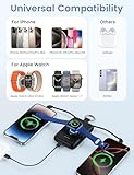 RORRY Portable Charger, 10000mAh PD 20W Fast Charging Portable Charger Power Bank with Built in Cables, Travel Battery Pack for iPhone 16/15/14/13/12 and Apple Watch Ultra/9/8/7/6/5/4/3/2, Black