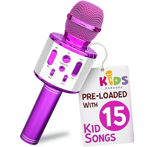 Move2Play, Kids Karaoke Microphone | Includes Bluetooth & Pre-Loaded Songs | Christmas & Birthday Gift | Toy for All Ages - 2, 3, 4, 5, 6+ Year Old Girls, Boys & Toddlers