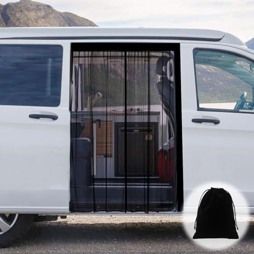 XCBYT Van Bug Screen Van Life Essentials Universal Size Van Window Covers with Magnetic Closure Car Window Screen for Mercedes Metris Ford Transit Connect and Other Camper Van Sliding Doors (Small)