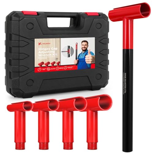 HolaYou Door Hinge Adjustment Tool,Hinge Gap Adjusting Wrench Set for Residential and Commercial Heavy Door,Hinge Repair Wrench for Round Bolt Hinged Doors.