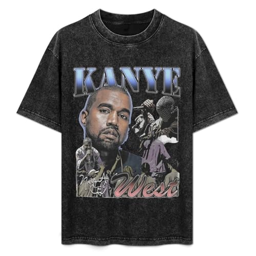 Kanye Music West Vintage T Shirts Mens Oversized Comfortable Tops Breathable Cotton Round Neck Short Sleeve Stylish Sport Tee Summer T-Shirt S