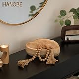 Hanobe Decorative Dough Wood Bowl: Small Heart Shaped Bowls for Decor Wooden Bowl for Table Centerpiece, Natural 7.8"